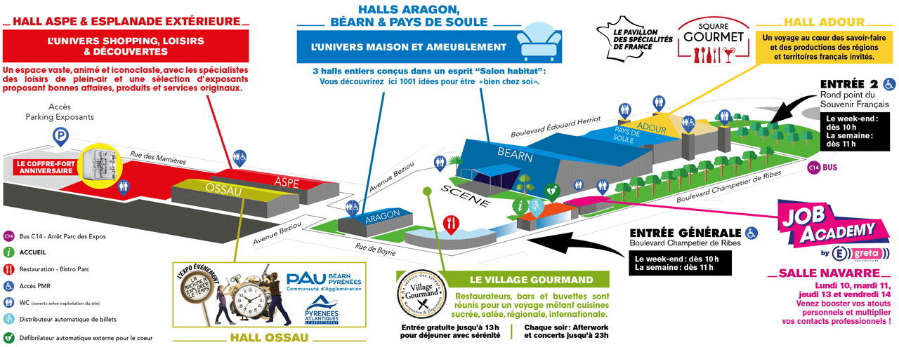 Plan de la Foire de Pau 2018